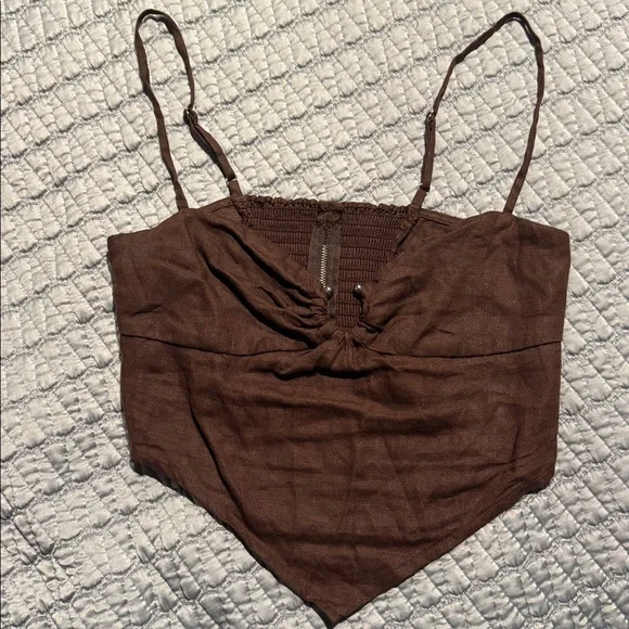 Reformation Sanda Top Chocolate Brown Size 4 - Picture 4 of 8